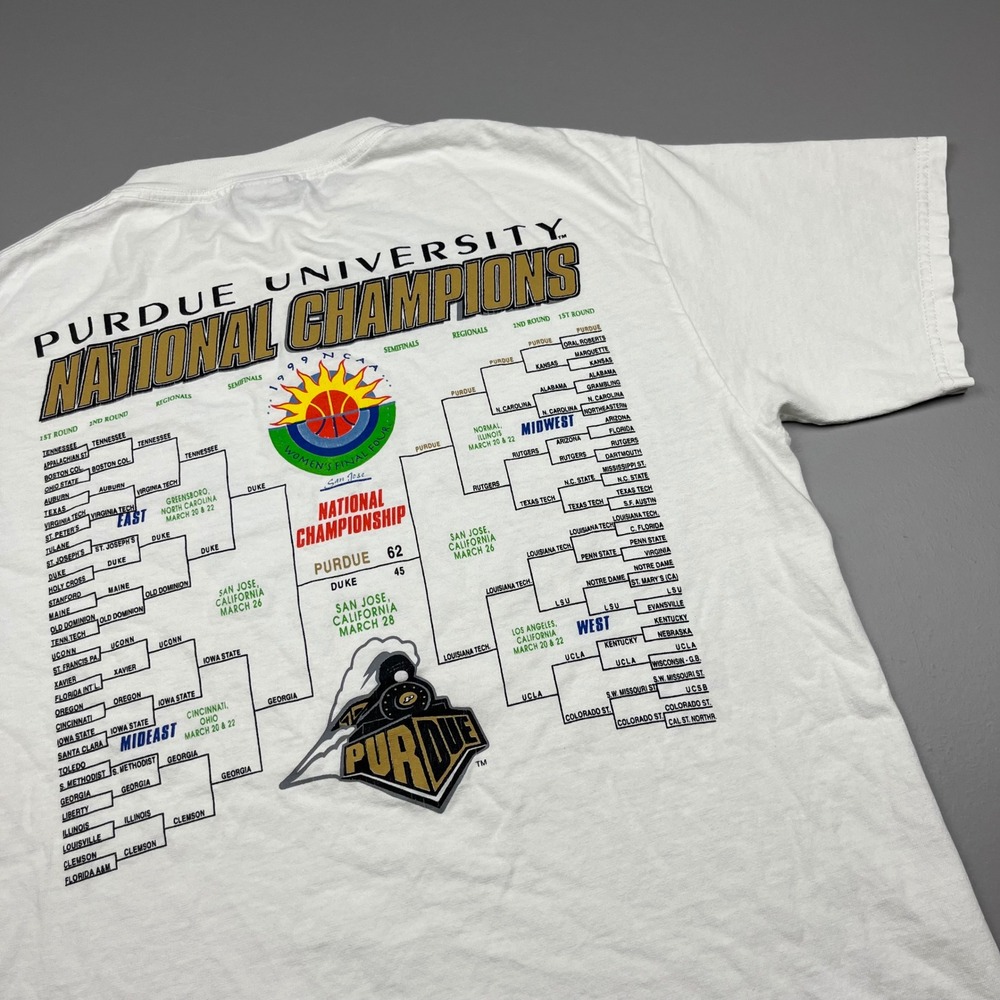 JanSport T-Shirt Mens M White Purdue 1999 National Champions Vintage NCAA 90s